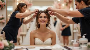Bazaar Noiva: penteado de casamento feito com formas geométricas — tendência atual para noivas