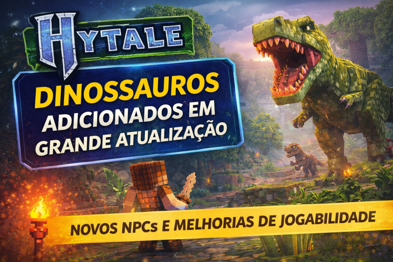 Hytale adiciona dinossauros em grande atualização e expande seu mundo pixelado