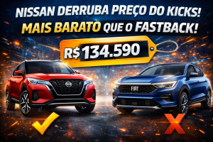 Nissan derruba preço do Kicks e SUV compacto fica mais barato que o Fiat Fastback no Brasil