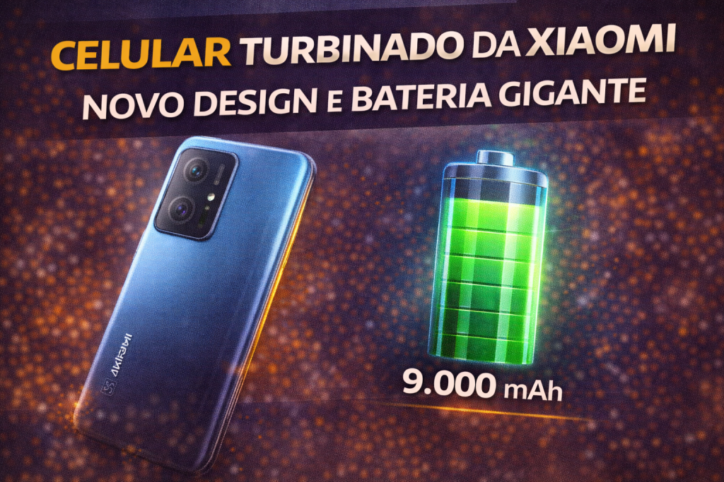 Celular “turbinado” da Xiaomi aposta em novo design e bateria gigante de 9.000 mAh