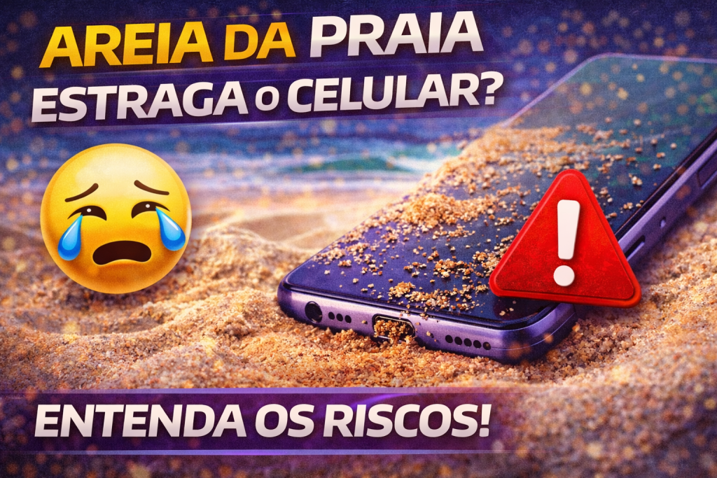Areia da praia estraga o celular? Entenda os riscos reais e saiba como se proteger de vez
