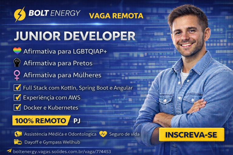 Junior Developer Full Stack na Bolt Energy: Tecnologia, Cloud e Diversidade em Foco