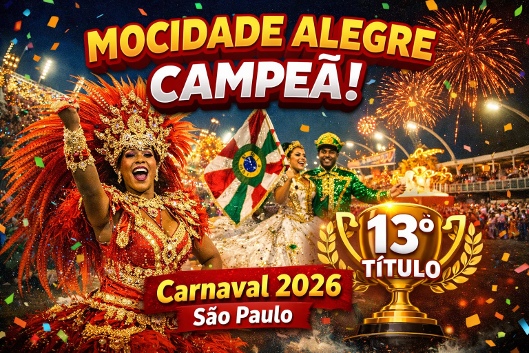 Mocidade Alegre Conquista o 13º Título no Carnaval 2026 de São Paulo em Disputa Histórica e Eletrizante no Anhembi