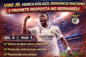 Vini Jr. Marca Golaço, Denuncia Racismo em Lisboa e Promete Resposta no Bernabéu Após Vitória do Real Madrid na Champions
