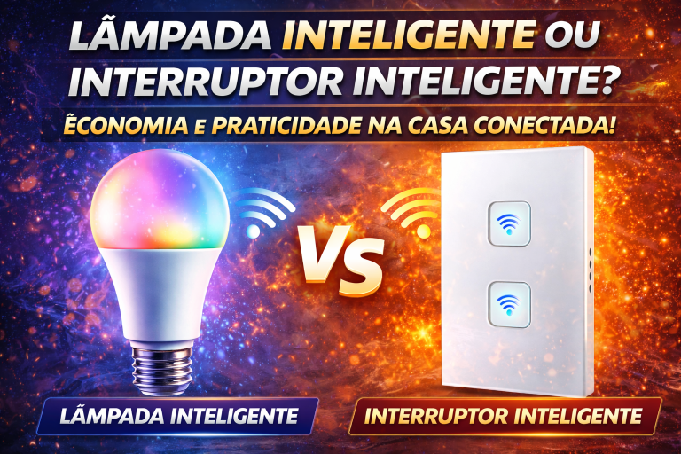 LÂMPADA INTELIGENTE OU INTERRUPTOR INTELIGENTE: DESCUBRA QUAL ENTREGA MAIS ECONOMIA, PRATICIDADE E CONTROLE NA SUA CASA CONECTADA