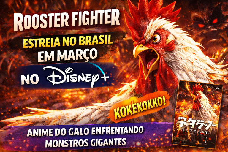 ROOSTER FIGHTER CHEGA AO DISNEY+ EM MARÇO: ANIME DO GALO QUE SALVA A HUMANIDADE GANHA DATA OFICIAL DE ESTREIA NO BRASIL