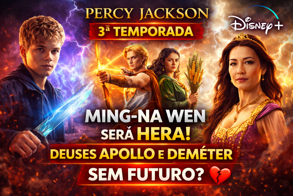 OLIMPO EM EXPANSÃO: 3ª TEMPORADA DE PERCY JACKSON TRAZ MING-NA WEN COMO HERA E CONFIRMA APOLLO EM NOVA FASE ÉPICA NO DISNEY+