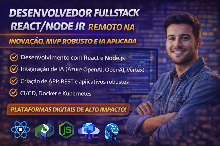 DESENVOLVEDOR FULLSTACK REACT/NODE JR NA LIGHTHOUSE: INOVAÇÃO, MVP ROBUSTO E IA APLICADA EM UMA PLATAFORMA DIGITAL DE ALTO IMPACTO