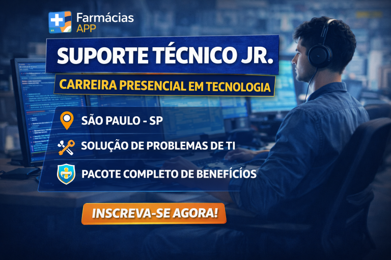 SUPORTE TÉCNICO JR NO FARMÁCIAS APP: CARREIRA EM TECNOLOGIA NO MAIOR ECOSSISTEMA DIGITAL DE SAÚDE DO BRASIL