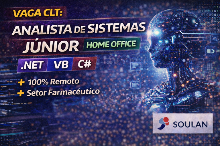 ANALISTA DE SISTEMAS JÚNIOR HOME OFFICE: OPORTUNIDADE CLT NA ÁREA FARMACÊUTICA COM FOCO EM VB, C# E .NET