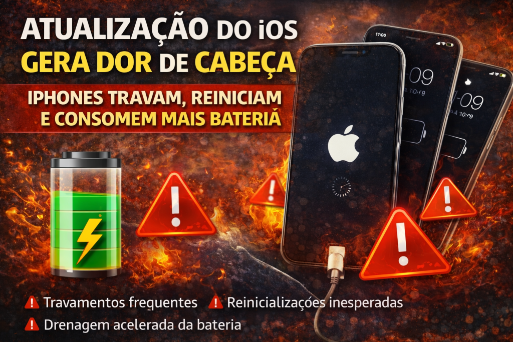Atualização do iOS Gera Dor de Cabeça: iPhones Travam, Reiniciam e Consomem Mais Bateria