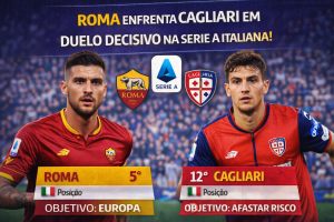 ROMA RECEBE CAGLIARI EM DUELO DECISIVO DA SERIE A E BUSCA SE FIRMAR NA CORRIDA POR VAGA EUROPEIA