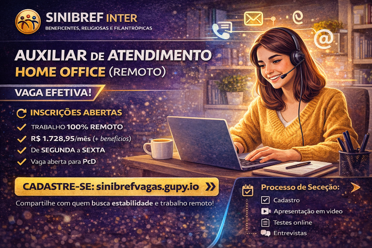 Auxiliar de Atendimento Home Office no SINIBREF INTER: Vaga Efetiva com Benefícios e Processo Seletivo Completo