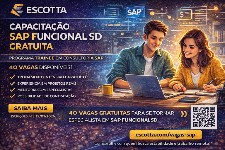 Capacitação SAP Funcional SD Gratuita na Escotta: Programa Trainee Promete Acelerar Carreiras em Tecnologia