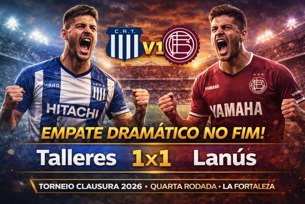 DRAMA NA FORTALEZA: TALLERES E LANÚS EMPATAM NO FIM E AGITAM O TORNEIO CLAUSURA 2026
