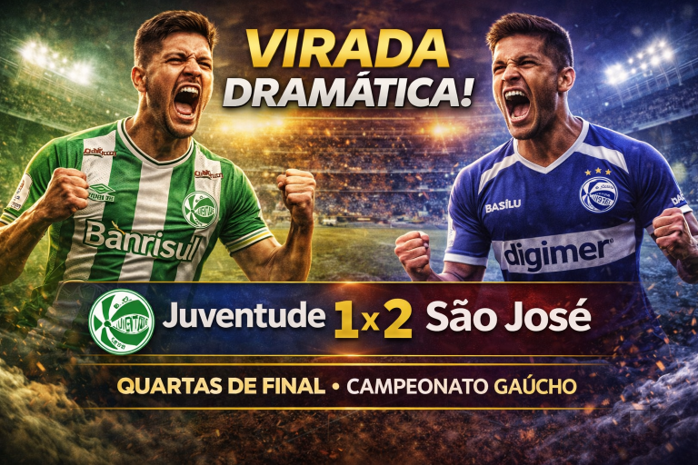 VIRADA EM JOGO ÚNICO: SÃO JOSÉ SUPERA O JUVENTUDE E SACODE AS QUARTAS DO GAUCHÃO