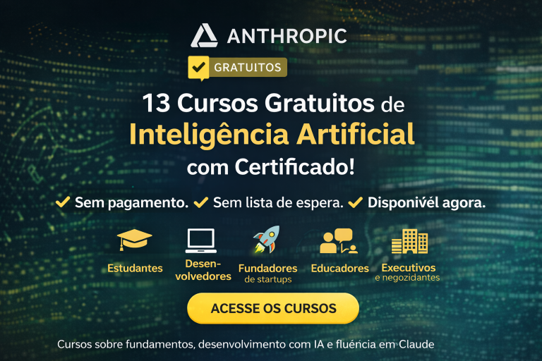 13 Cursos Gratuitos de Inteligência Artificial da Anthropic: Como Aprender Claude, IA Aplicada e Desenvolvimento com Modelos de Linguagem