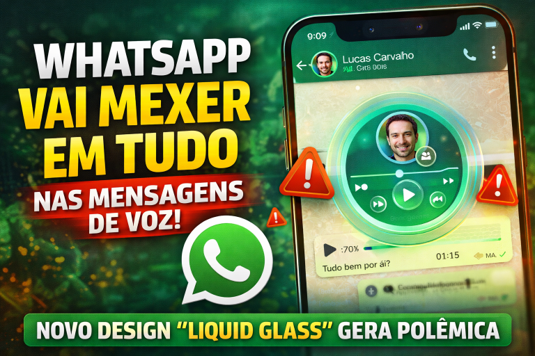 WHATSAPP VAI MUDAR TUDO NAS MENSAGENS DE VOZ: NOVA INTERFACE “LIQUID GLASS” PROMETE REVOLUÇÃO — E GERA POLÊMICA