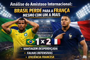 Brasil Sofre Derrota Para França Mesmo Com Vantagem Numérica e Expõe Fragilidades Táticas em Amistoso Internacional