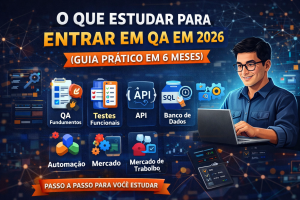 GUIA COMPLETO PARA ENTRAR NA ÁREA DE QA EM 2026: ROTEIRO DE ESTUDOS EM 6 MESES COM CONTEÚDOS GRATUITOS, PROJETOS PRÁTICOS E MATERIAIS ATUALIZADOS