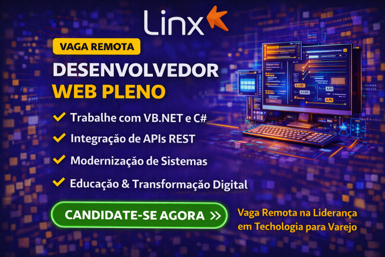 Desenvolvedor Web Pleno na Linx: Vaga Remota para Trabalhar com VB.NET, C#, APIs REST e Transformação Digital no Setor de Educação