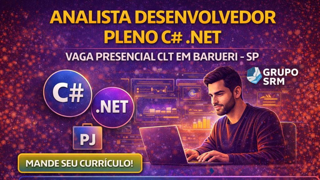 ANALISTA DESENVOLVEDOR PLENO C# .NET: OPORTUNIDADE PRESENCIAL CLT PARA PROFISSIONAIS QUE QUEREM EVOLUIR NA STACK MICROSOFT