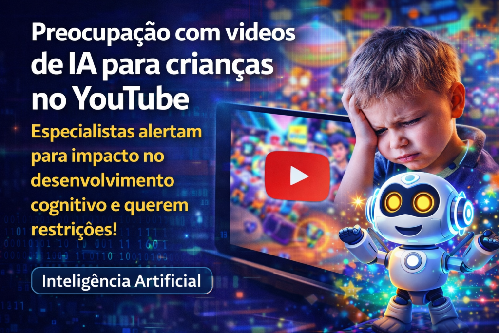YouTube Sob Pressão: Crescimento de Vídeos com IA para Crianças Levanta Alertas Sobre Impactos Cognitivos e Regulação Digital