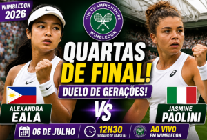 Wimbledon 2026: Alexandra Eala enfrenta Jasmine Paolini nas quartas de final e busca fazer história