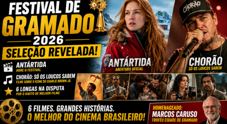 Festival de Gramado 2026 divulga seleção oficial com “Antártida” e filme sobre Chorão