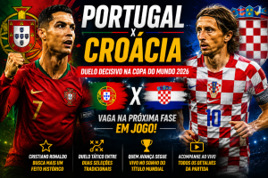 Portugal x Croácia: confronto decisivo movimenta a Copa do Mundo 2026 nesta quinta-feira