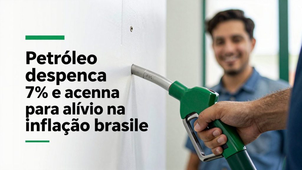 Petróleo despenca 7% e acena para alívio na inflação brasileira