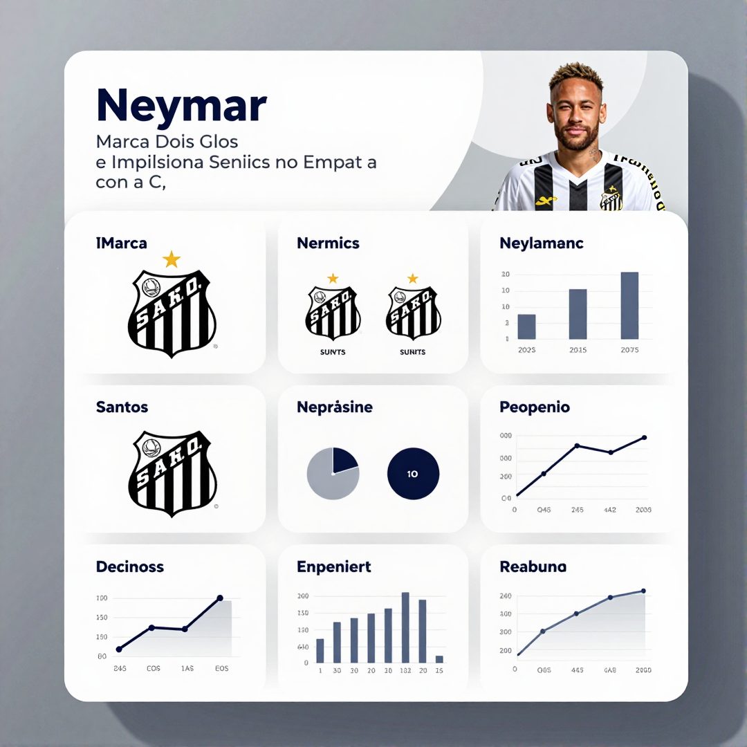 Infográfico - Neymar Marca Dois Gols e Impulsiona Santos no Empate com a Chapecoense