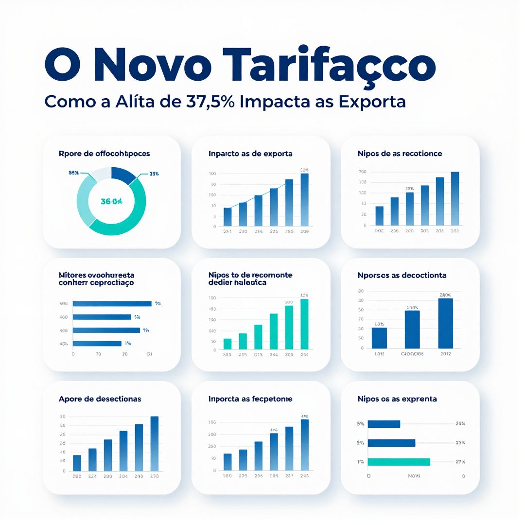 Infográfico - O Novo Tarifaço: Como a Alíquota de 37,5% Impacta as Exportações Brasileiras aos Estados Unidos