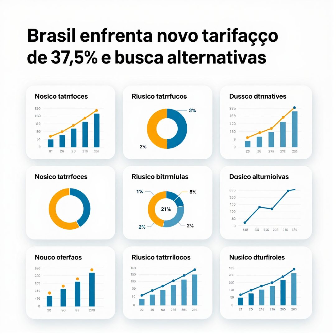 Infográfico - Brasil enfrenta novo tarifaço de 37,5% e busca alternativas comerciais urgentes