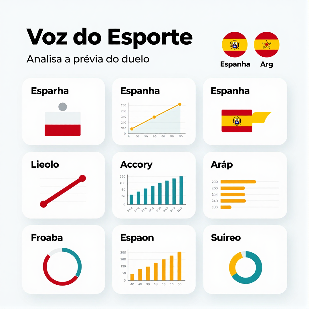 Infográfico - Voz do Esporte analisa a prévia do duelo entre Espanha e Argentina