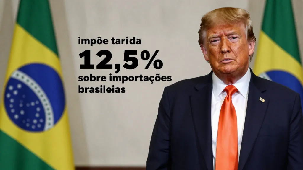 Trump impõe tarifa de 12,5% sobre importações brasileiras e altera cenário comercial