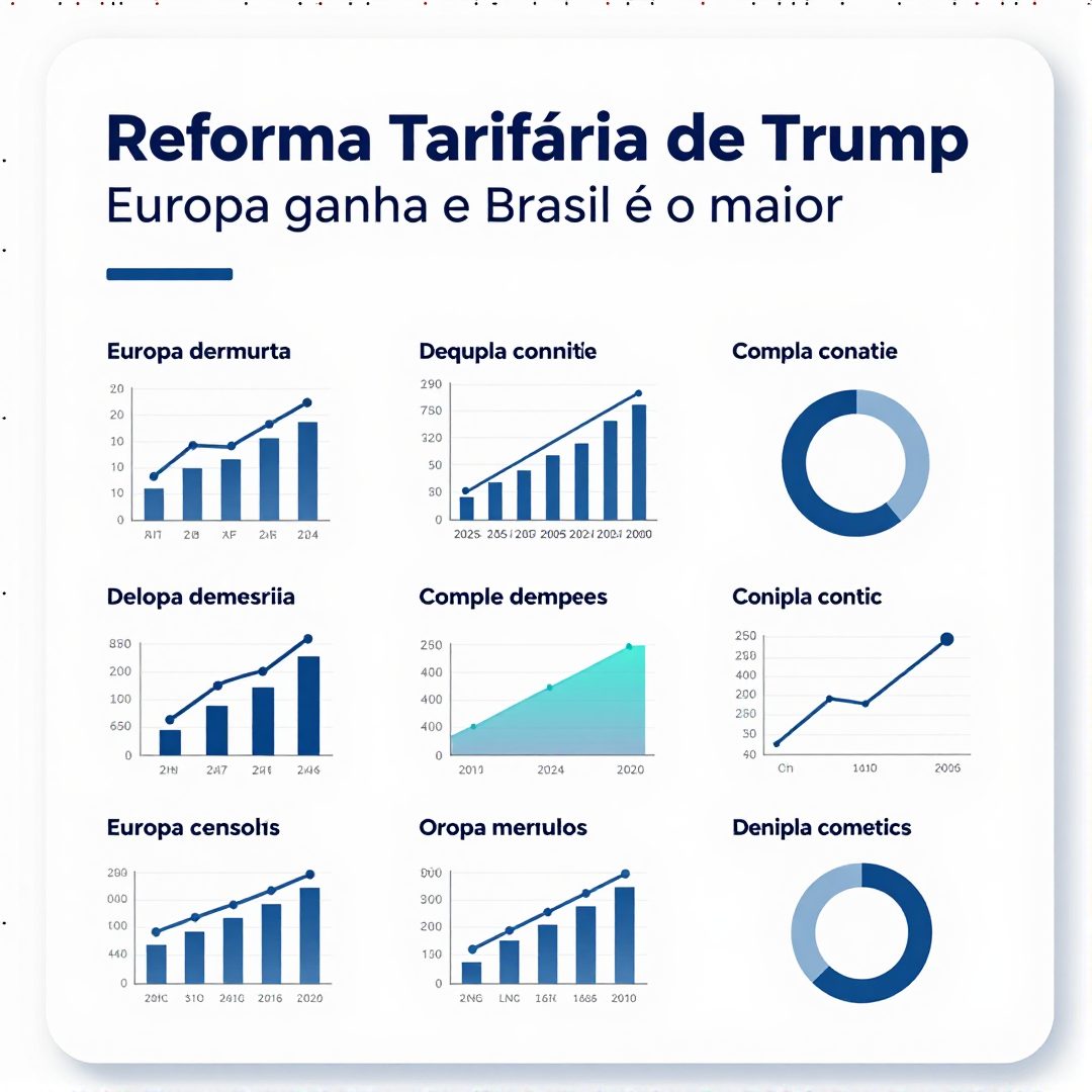 Infográfico - Reforma Tarifária de Trump: Europa ganha e Brasil é o maior perdedor em novo cenário comercial