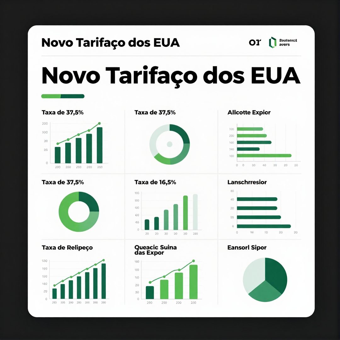 Infográfico - Novo Tarifaço dos EUA: Taxa de 37,5% Alcança 16,5% das Exportações Brasileiras