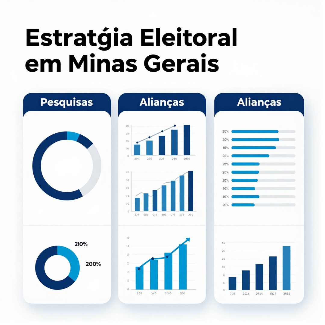 Infográfico - Estratégia Eleitoral em Minas Gerais: Pesquisas, Alianças e Cenários de Segundo Turno