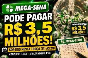 Mega-Sena pode pagar R$ 3,5 milhões nesta terça-feira; veja como apostar