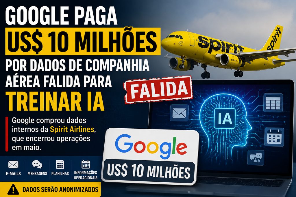 Google paga US$ 10 milhões por dados da Spirit Airlines para treinar inteligência artificial
