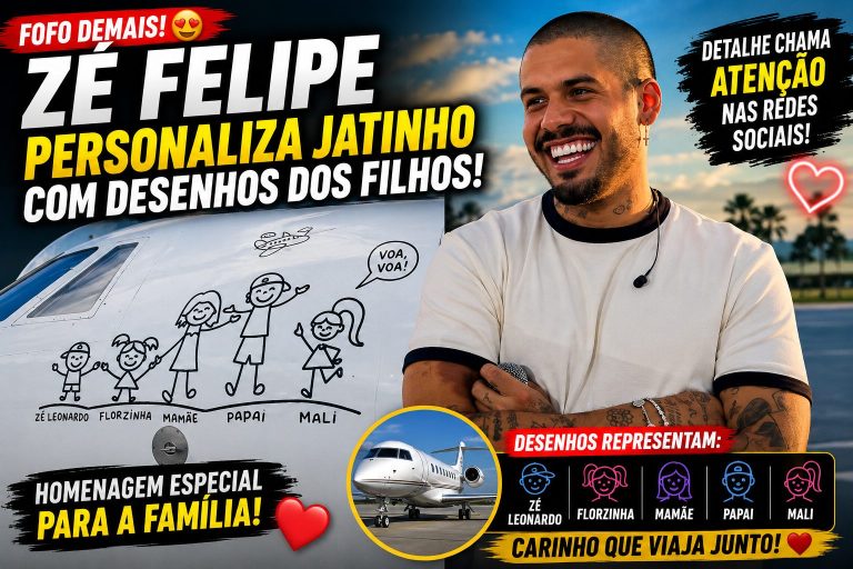 Zé Felipe Personaliza Jatinho com Desenhos dos Filhos e Homenagem Chama Atenção nas Redes Sociais