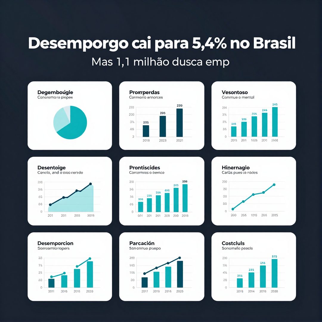 Infográfico - Desemprego cai para 5,4% no Brasil, mas 1,1 milhão busca emprego há dois anos