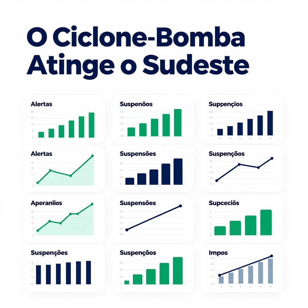 Infográfico - O Ciclone-Bomba Atinge o Sudeste: Alertas, Suspensões e Impactos na Infraestrutura
