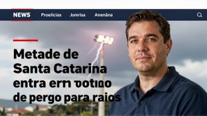 Metade de Santa Catarina entra em rota de perigo para raios e alagamentos