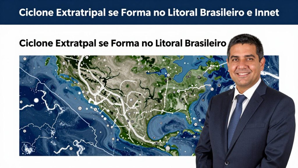 Ciclone Extratropical se Forma no Litoral Brasileiro e Inmet Emite Alerta de Tempestade para Várias Regiões