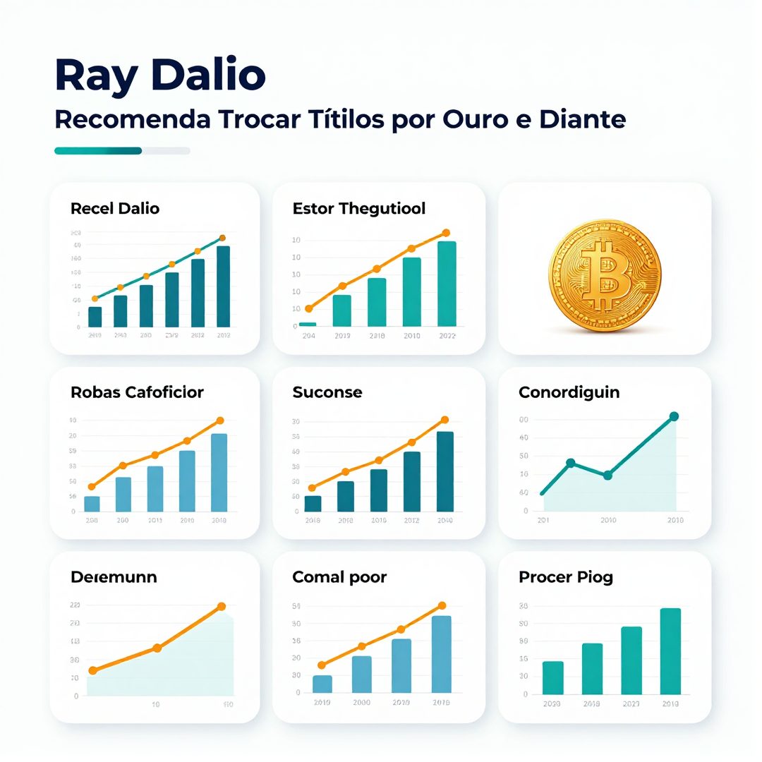 Infográfico - Ray Dalio Recomenda Trocar Títulos por Ouro e Bitcoin Diante do Risco Fiscal dos EUA
