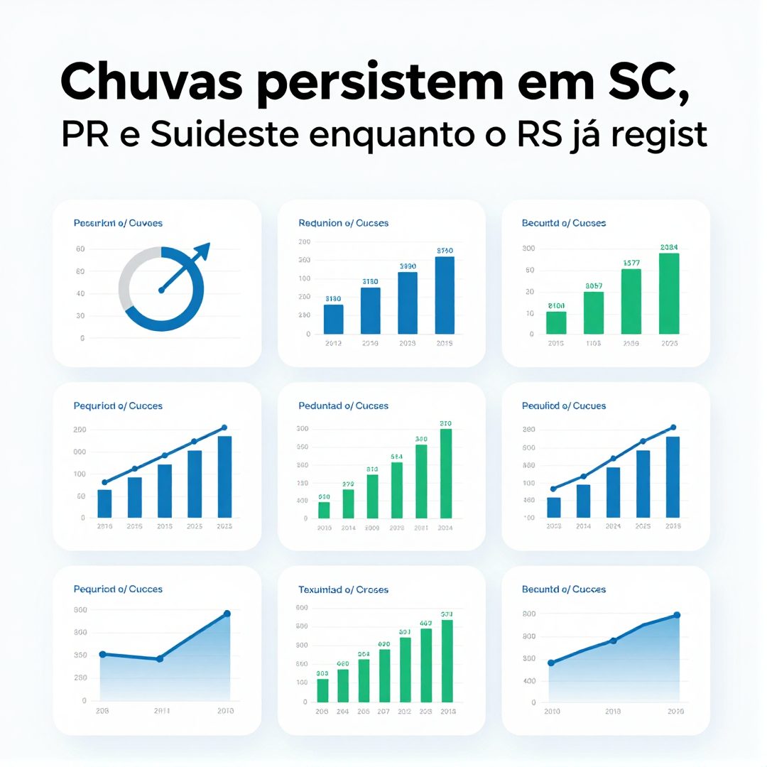 Infográfico - Chuvas persistem em SC, PR e Sudeste enquanto o RS já registra tempo estável