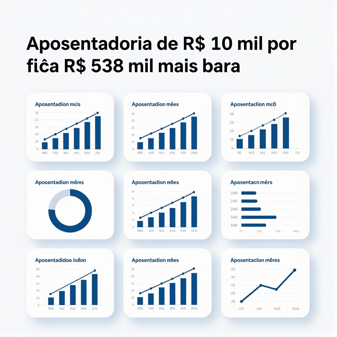 Infográfico - Aposentadoria de R$ 10 mil por mês fica R$ 538 mil mais barata; entenda