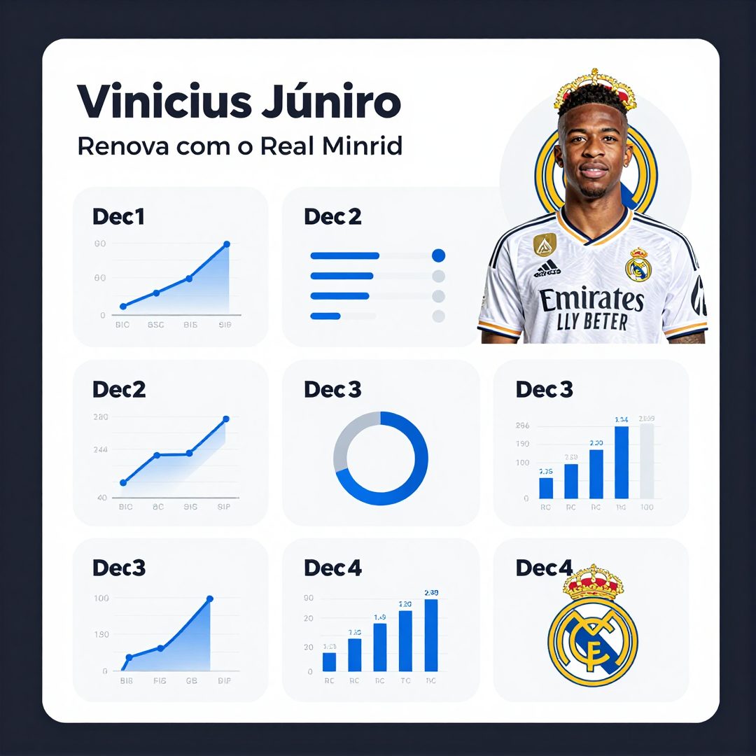 Infográfico - Vinicius Júnior Renova com o Real Madrid: Contrato Bilionário e Novo Capítulo para a Carreira do Craque